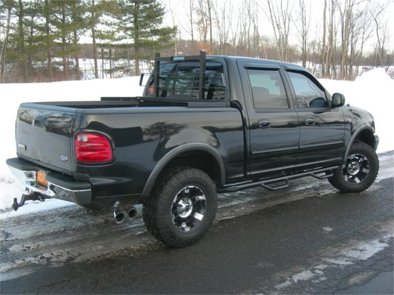 N-Fab Nerf Step 01-03 Ford F-150/Lobo SuperCrew 5.5ft Bed - Gloss Black - W2W - 3in - Mammoth Racing -