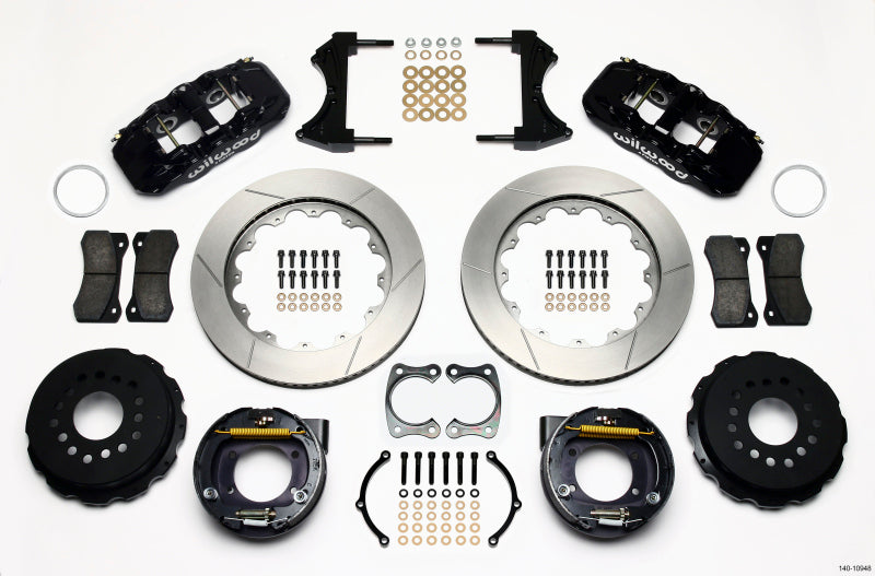 Wilwood Aero4 Rear P-Brake Kit 14.00in Big Ford New Style 2.50in Offset - Mammoth Racing -