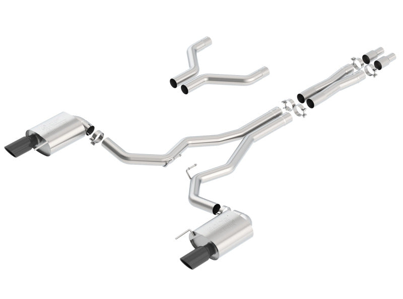 Borla Atak Cat-Back 15-17 Ford Mustang GT 5.0L V8 MT/AT 3in pipe 4in Black Chrome Tips - My Store