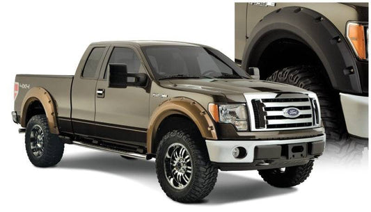 Bushwacker 09-14 Ford F-150 Styleside Max Pocket Style Flares 4pc 67.0/78.8/97.4in Bed - Black - Mammoth Racing -