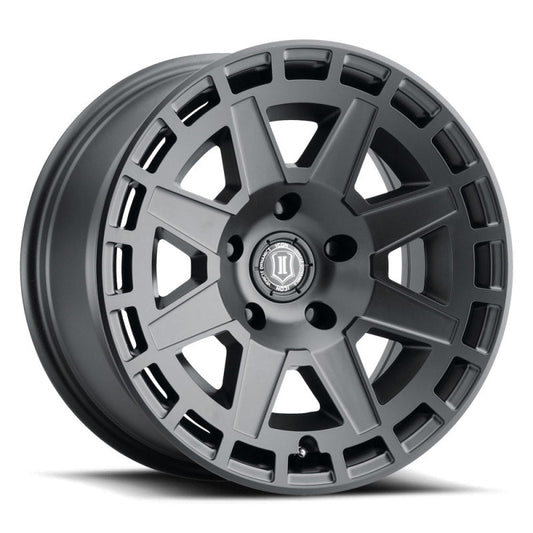 Icon Compass 17x8.5 6x135 6mm Offset 5in BS Satin Black Wheel - Mammoth Racing -