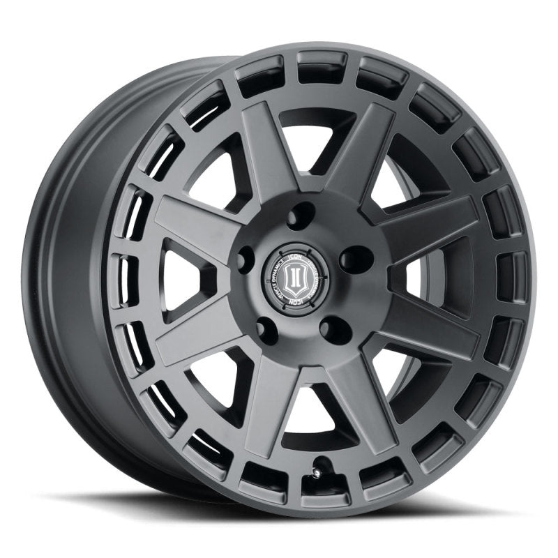 Icon Compass 17x8.5 6x5.5 0mm Offset 4.75in BS Satin Black Wheel - Mammoth Racing -