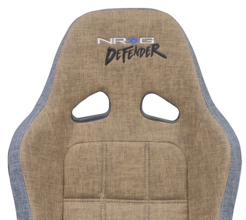 NRG Defender Seat/ Water Resistant Steel Frame Suspension - Brown w/ Gray Trim w/ Defender Logo - My Store