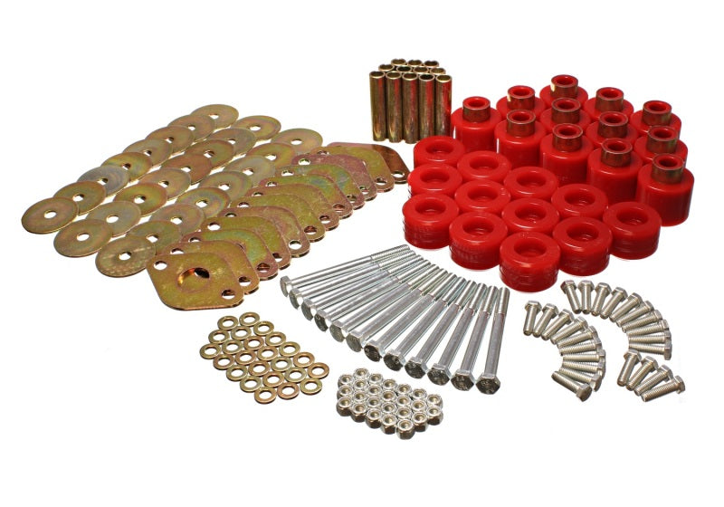 Energy Suspension Body Mount Set 1in Lift W/Hardware  - Red - Mammoth Racing -