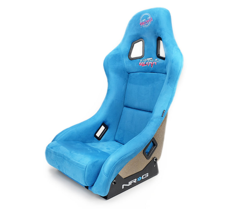 NRG FRP Bucket Seat ULTRA Edition - Medium (Blue Alcantara/Pearlized Back) - My Store