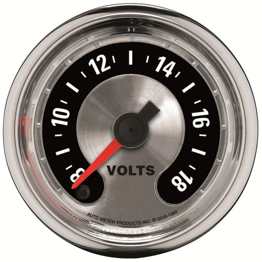 Autometer American Muscle 52mm Full Sweep Electric 8-18 Volts Voltmeter Gauge - My Store