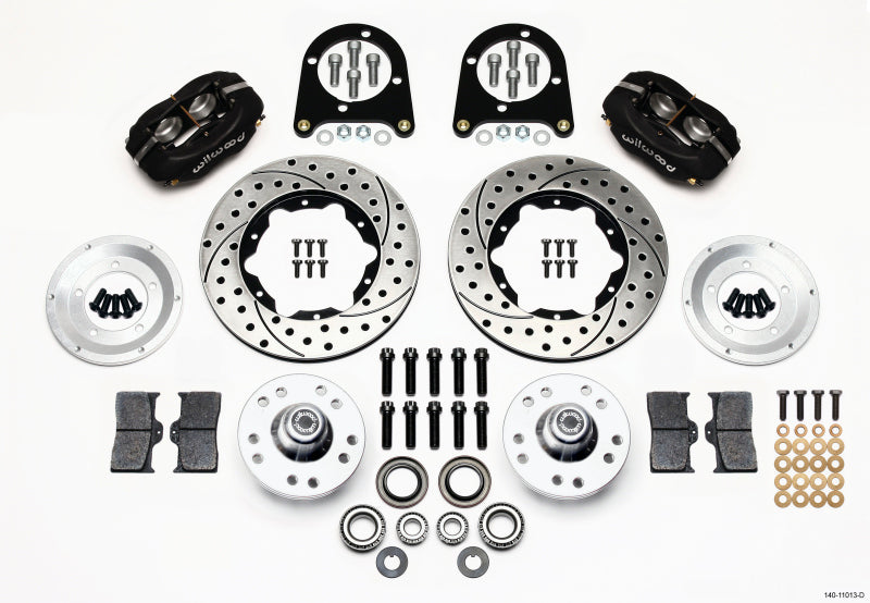 Wilwood Forged Dynalite Front Kit 11.00in Drilled 37-48 Ford Psgr. Car Spindle - Mammoth Racing -