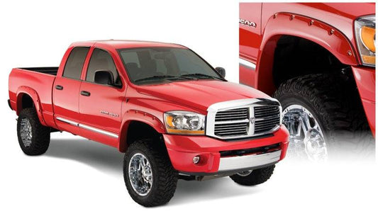 Bushwacker 06-08 Dodge Ram 1500 Fleetside Pocket Style Flares 4pc 97.9/98.3in Bed - Black - Mammoth Racing -