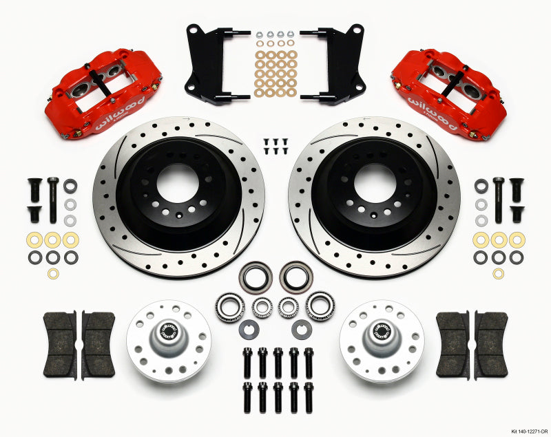 Wilwood Narrow Superlite 6R Front Hub & 1PC Rtr Kit 12.88in Dril -Red 67-69 Camaro 64-72 Nova - Mammoth Racing -
