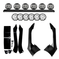 KC HiLiTES 18-21 Jeep Jl/jt 50in. Overhead Xross Bar Kit w/(6) SlimLite LED Lights 300w - Black - Mammoth Racing -