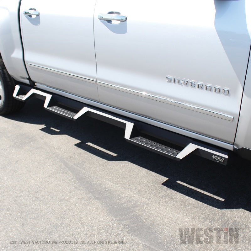 Westin 07-18 Chevrolet Silverado 1500 CC 5.5ft Bed HDX Drop W2W Nerf Step Bars - Tex. Blk - Mammoth Racing -