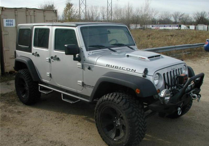 N-Fab Nerf Step 07-17 Jeep Wrangler JK 4 Door All - Tex. Black - W2W - 3in - Mammoth Racing -