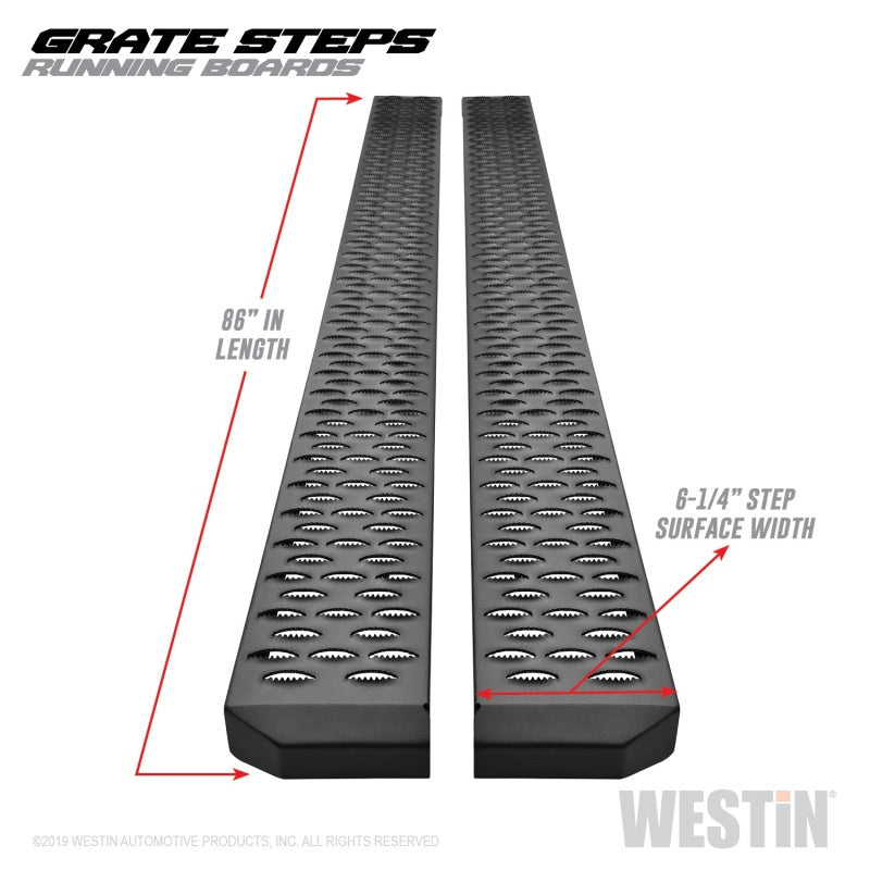 Westin Grate Steps Running Boards 86 in - Textured Black - Mammoth Racing -