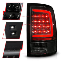 ANZO 09-18 Dodge Ram 1500 Full LED Tailights w/ Sequential Black Housing/Clear Lens - Mammoth Racing -