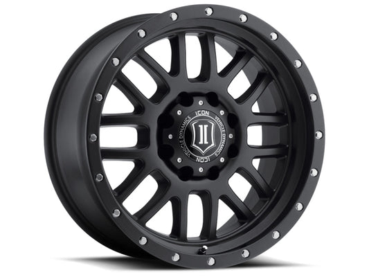 Icon Alpha 20x9 5x150 16mm Offset 5.625in BS 110.1mm Bore Satin Black Wheel - Mammoth Racing -