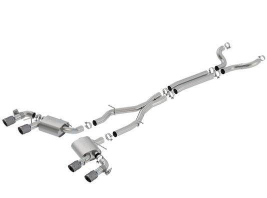 Borla 17-18 Chevrolet Camaro ZL1 6.2L V8 S Type Catback Exhaust w/ Dual Mode Valves CF Black Anod - My Store