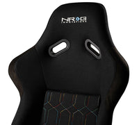 NRG FRP Bucket Seat (Black w/ Multi Color Geometric Pattern) - Large - My Store