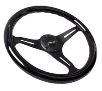 NRG Classic Wood Grain Steering Wheel (350mm) Black Paint Grip w/Black 3-Spoke Center - My Store