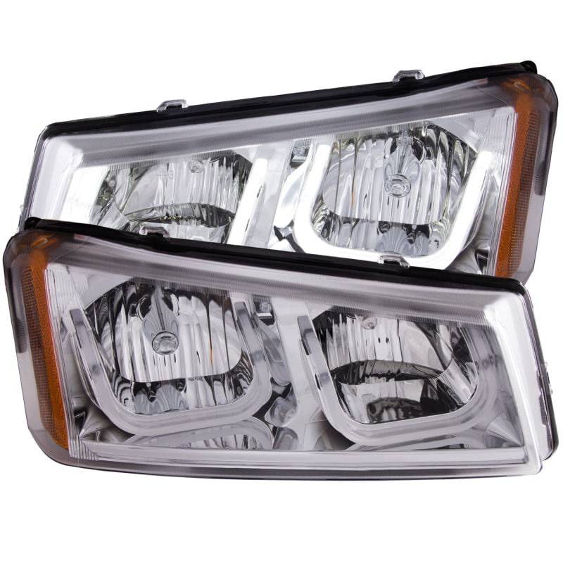 ANZO 2003-2006 Chevrolet Silverado 1500 Projector Headlights w/ U-Bar Chrome - My Store