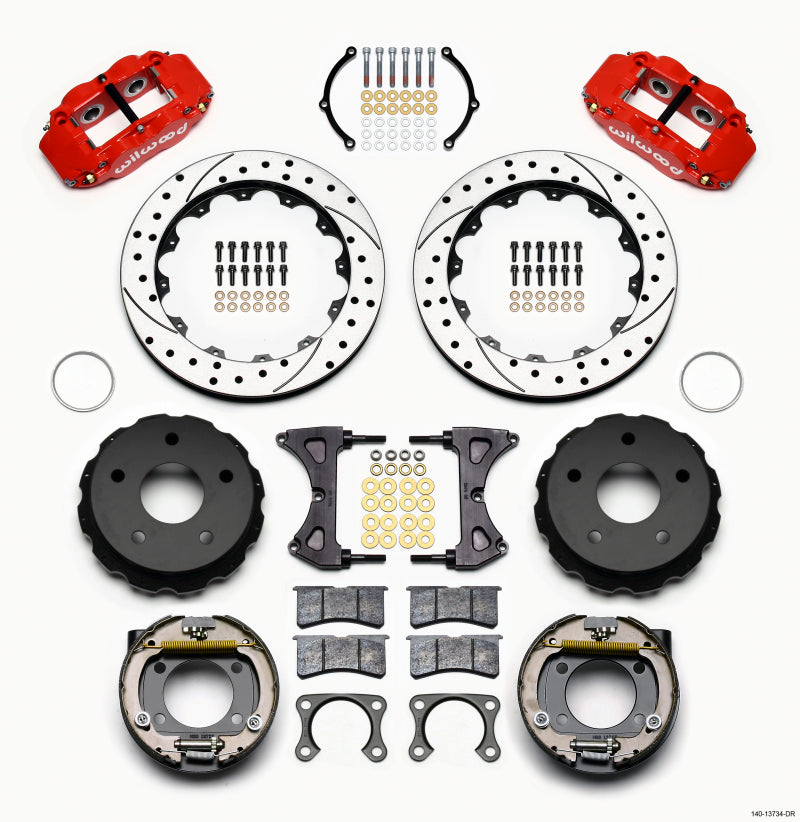 Wilwood Narrow Superlite 4R Rear P-Brk Kit 12.88in Drilled Red Big Ford 2.00in Off Bronco 5 x 5.50 - My Store