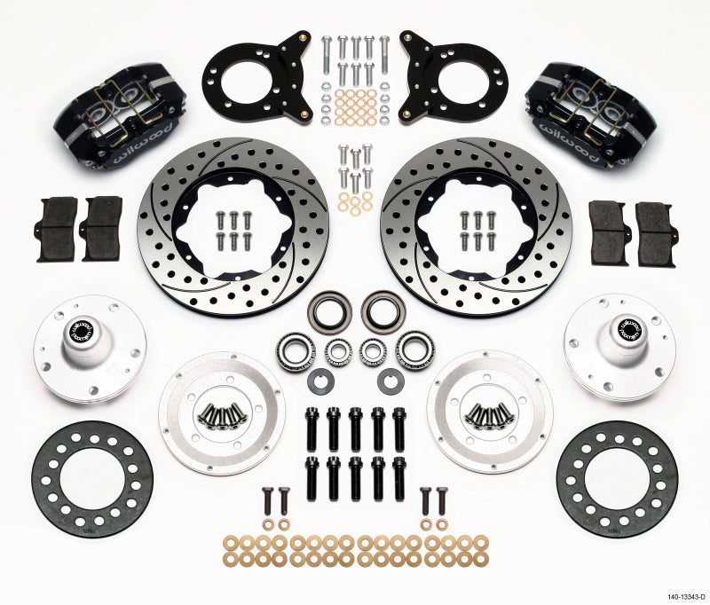 Wilwood Dynapro Dust-Boot Front Kit 11.00in Drilled 1965-1969 Mustang Disc & Drum Spindle - My Store