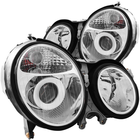 ANZO 1999-2002 Mercedes Benz E Class W210 Projector Headlights Chrome - Mammoth Racing -