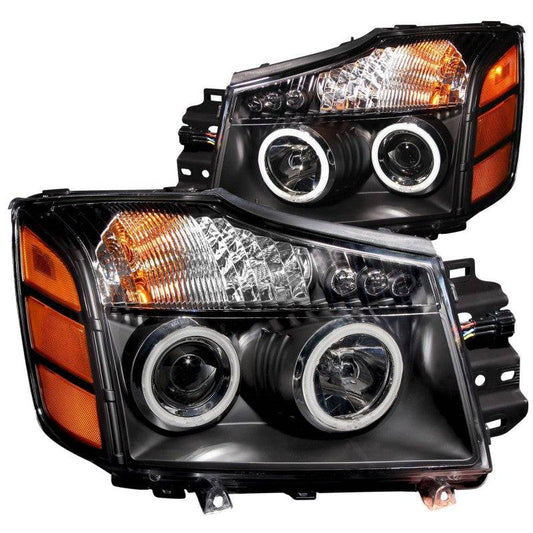 ANZO 2004-2007 Nissan Armada Projector Headlights w/ Halo Black (CCFL) - My Store