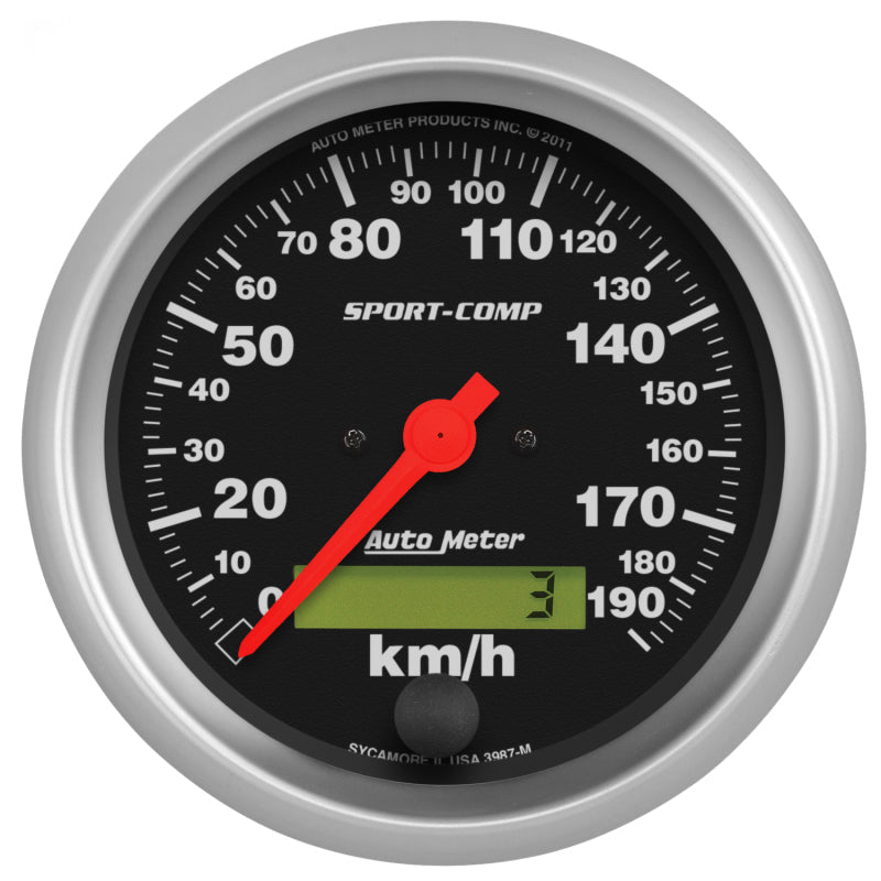 Autometer Sport-Comp 3-3/8 inch 190 KPH Electronic Speedometer Gauge - My Store