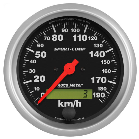 Autometer Sport-Comp 3-3/8 inch 190 KPH Electronic Speedometer Gauge - My Store