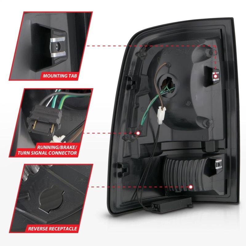 ANZO 09-18 Dodge Ram 1500 Full LED Tailights w/ Sequential Black Housing/Smoke Lens - My Store