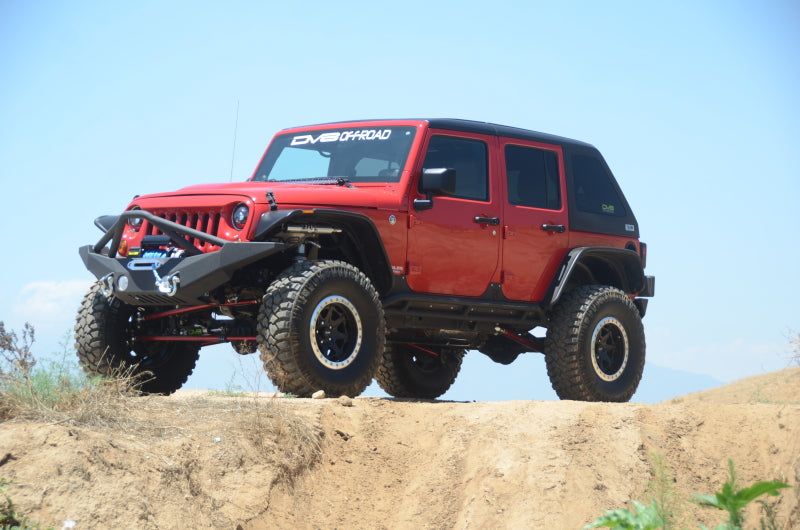 DV8 Offroad 07-18 Jeep Wrangler JK 2 Piece Fast Back Hard Top 4 Door - Black (DS Only) - Mammoth Racing -
