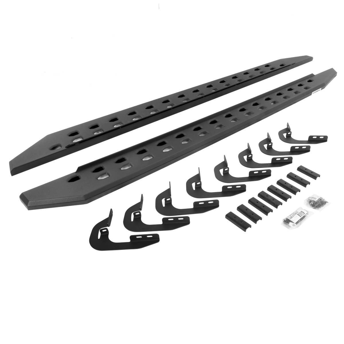 Go Rhino 15-19 GMC Sierra 2500/3500hd DC 4DR Rb20 Slim Running Boards Kit (w/Brackets) - Tex. Blk - Mammoth Racing -