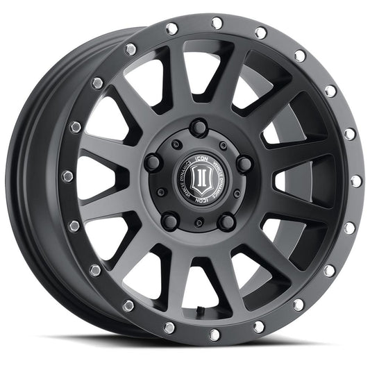 Icon Recon Pro 17x8.5 5x5 -6mm Offset 4.5in BS 71.5mm Bore Satin Black Wheel - Mammoth Racing -