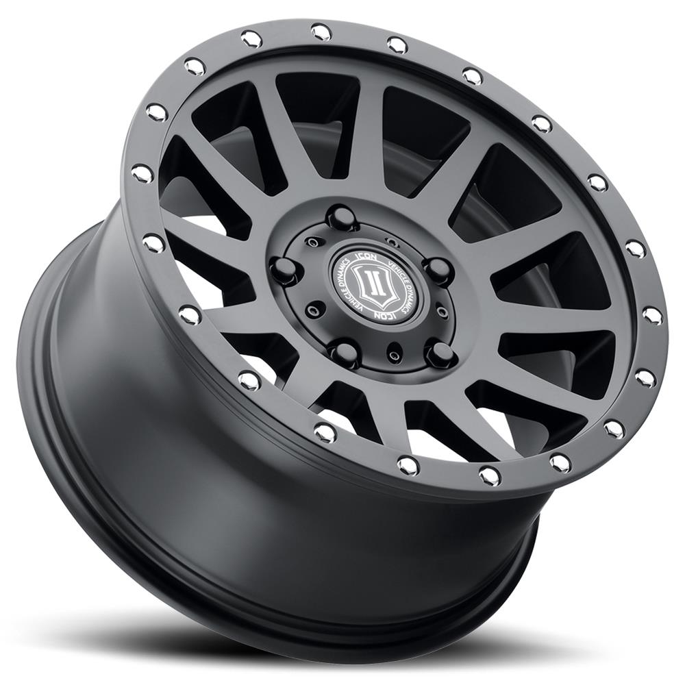 Icon Recon Pro 17x8.5 5x5 -6mm Offset 4.5in BS 71.5mm Bore Satin Black Wheel - Mammoth Racing -