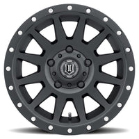 Icon Recon Pro 17x8.5 5x5 -6mm Offset 4.5in BS 71.5mm Bore Satin Black Wheel - Mammoth Racing -