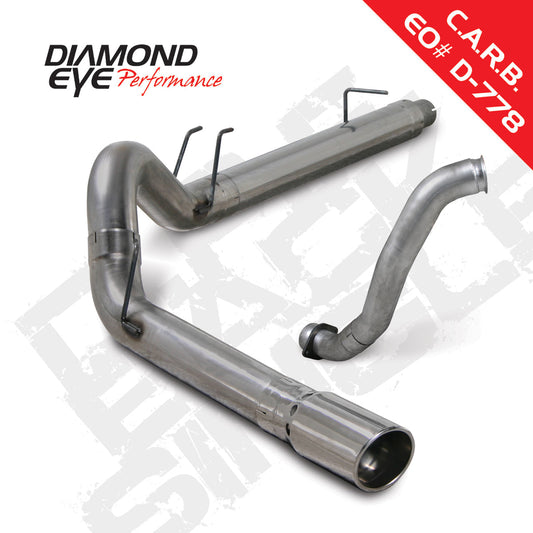 Diamond Eye INT PIPE (BUMPED STRAIGHT) 5in DPF BACK SGL SS: 08-09 FORD 6.4L F250/F350 WELD-ON HANGER
