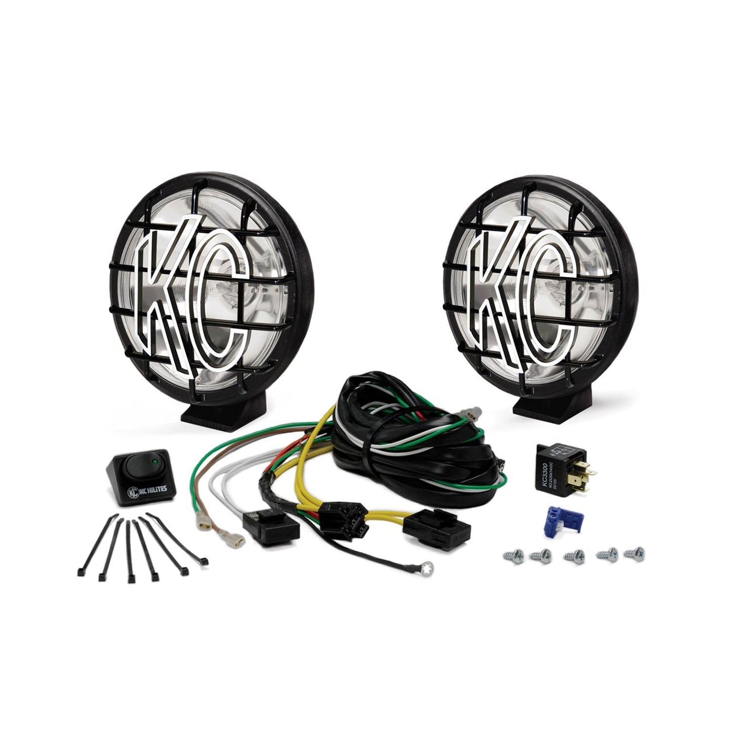 KC HiLiTES 18-23 Jeep JL/JT/4xe 6in Apollo Pro Halogen 2-Light Sys Pillar Mount (100w Spot Beam) - Mammoth Racing -