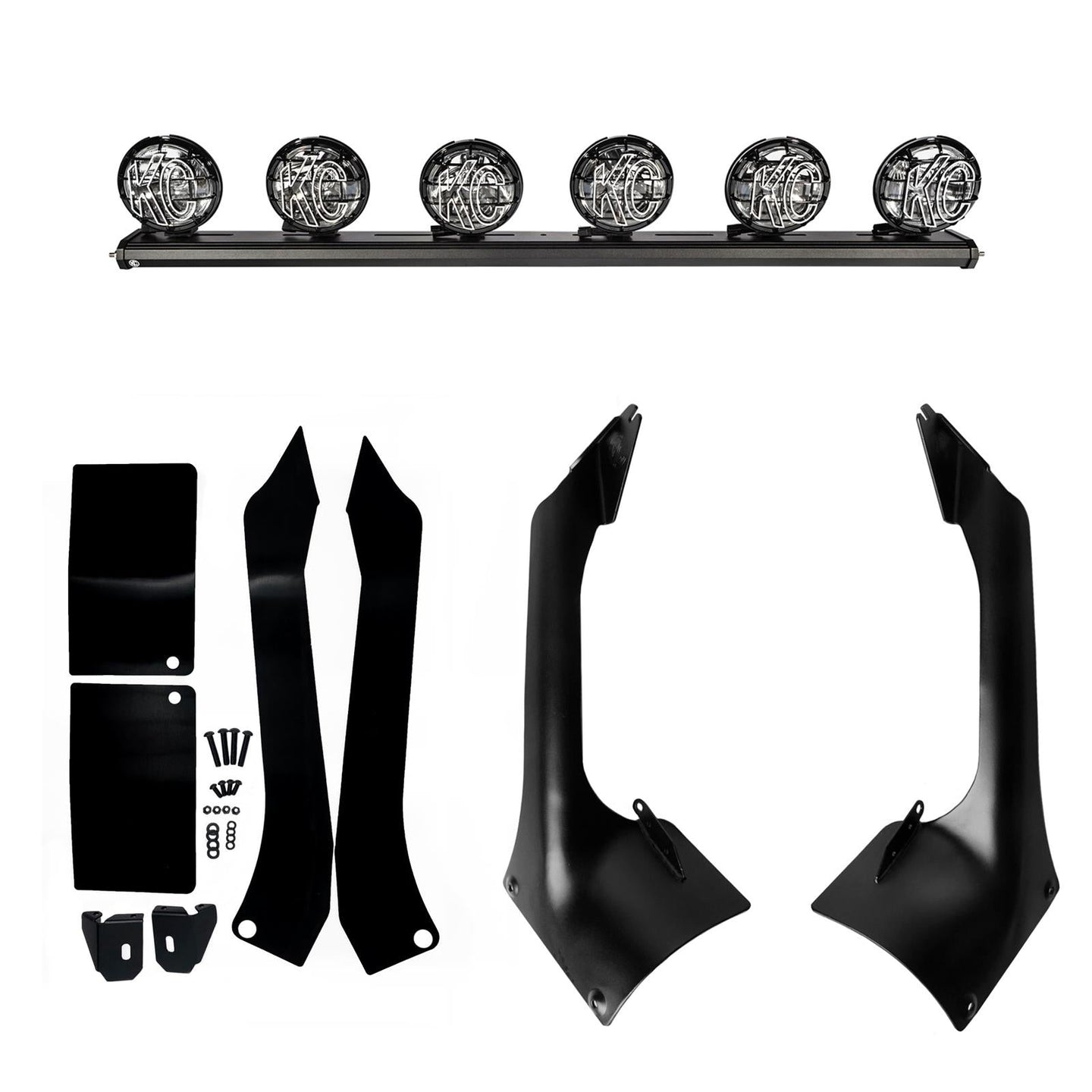 KC HiLiTES 18-23 Jeep JL 50in KC Xross Bar Overhead Apollo Pro Halogen 6-Lgt Sys (600w Combo Beam) - Mammoth Racing -