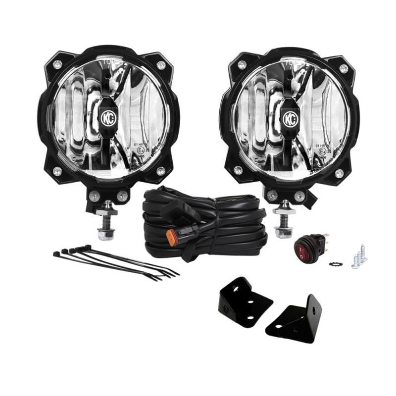 KC HiLiTES 07-18 Jeep JK 6in Pro6 Gravity LED Pillar Mount 2-Light Sys (20w Spot Beam) - Mammoth Racing -