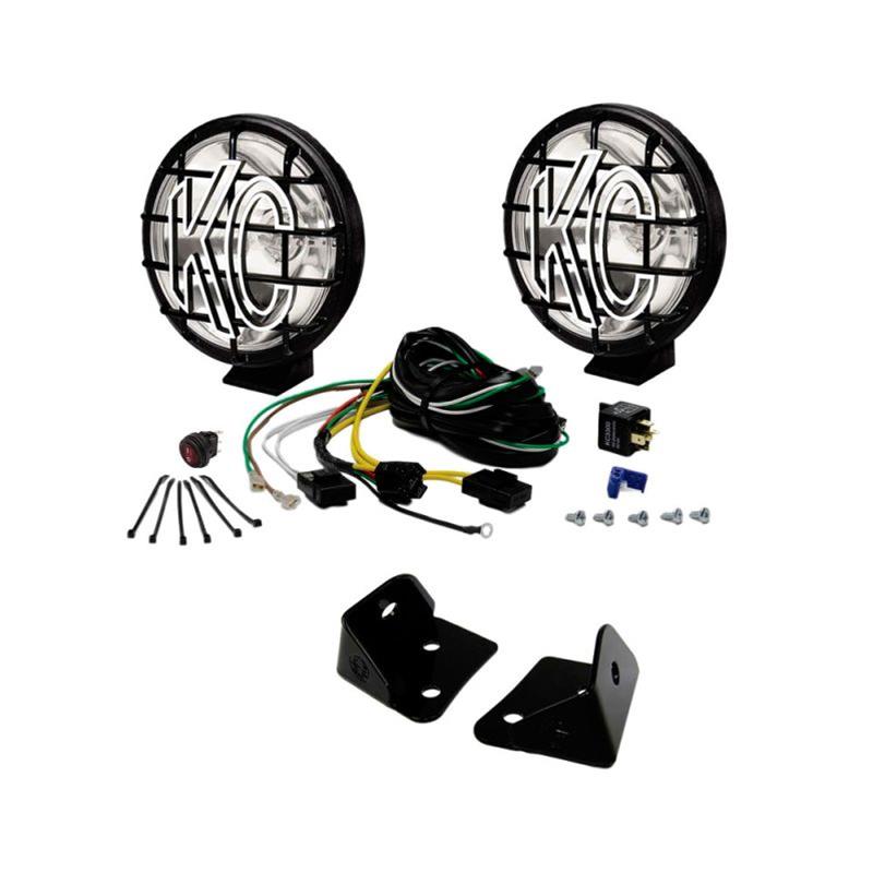 KC HiLiTES 07-18 Jeep JK 6in Apollo Pro Halogen 2-Light Sys Pillar Mount (100w Spot Beam) - Mammoth Racing -