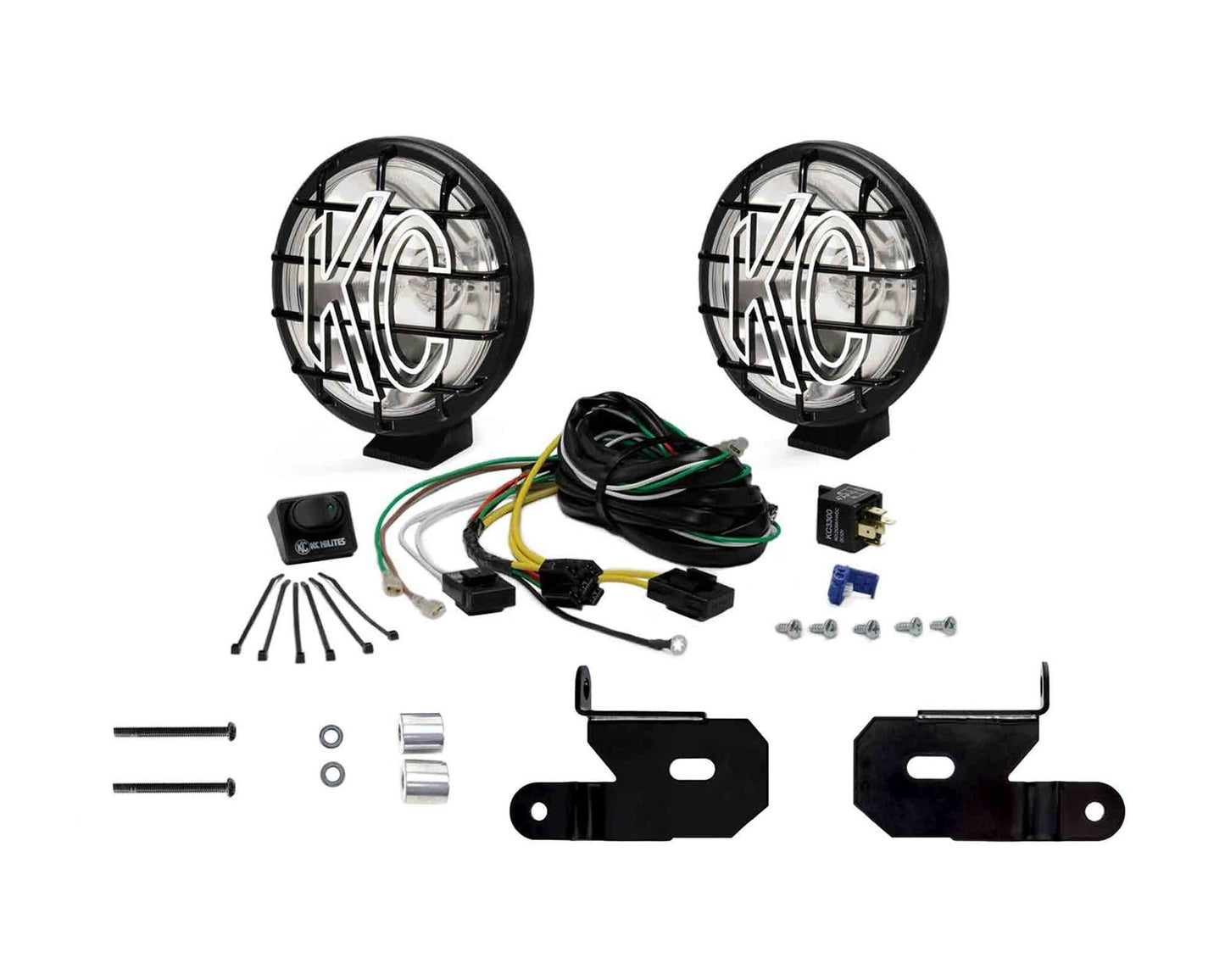 KC HiLiTES 18-23 Jeep JL/JT/4xe 6in Apollo Pro Halogen 2-Light Sys Pillar Mount (100w Spread Beam) - Mammoth Racing -