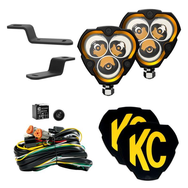KC HiLiTES Jeep 392/Mojave Flex ERA 4 2-Light Sys Ditch Light Kit (Combo Beam) - Mammoth Racing -