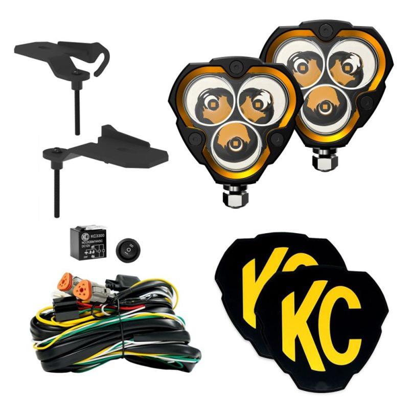 KC HiLiTES Jeep 392/Mojave Flex ERA 3 2-Light Sys Ditch Light Kit (Combo Beam) - Mammoth Racing -