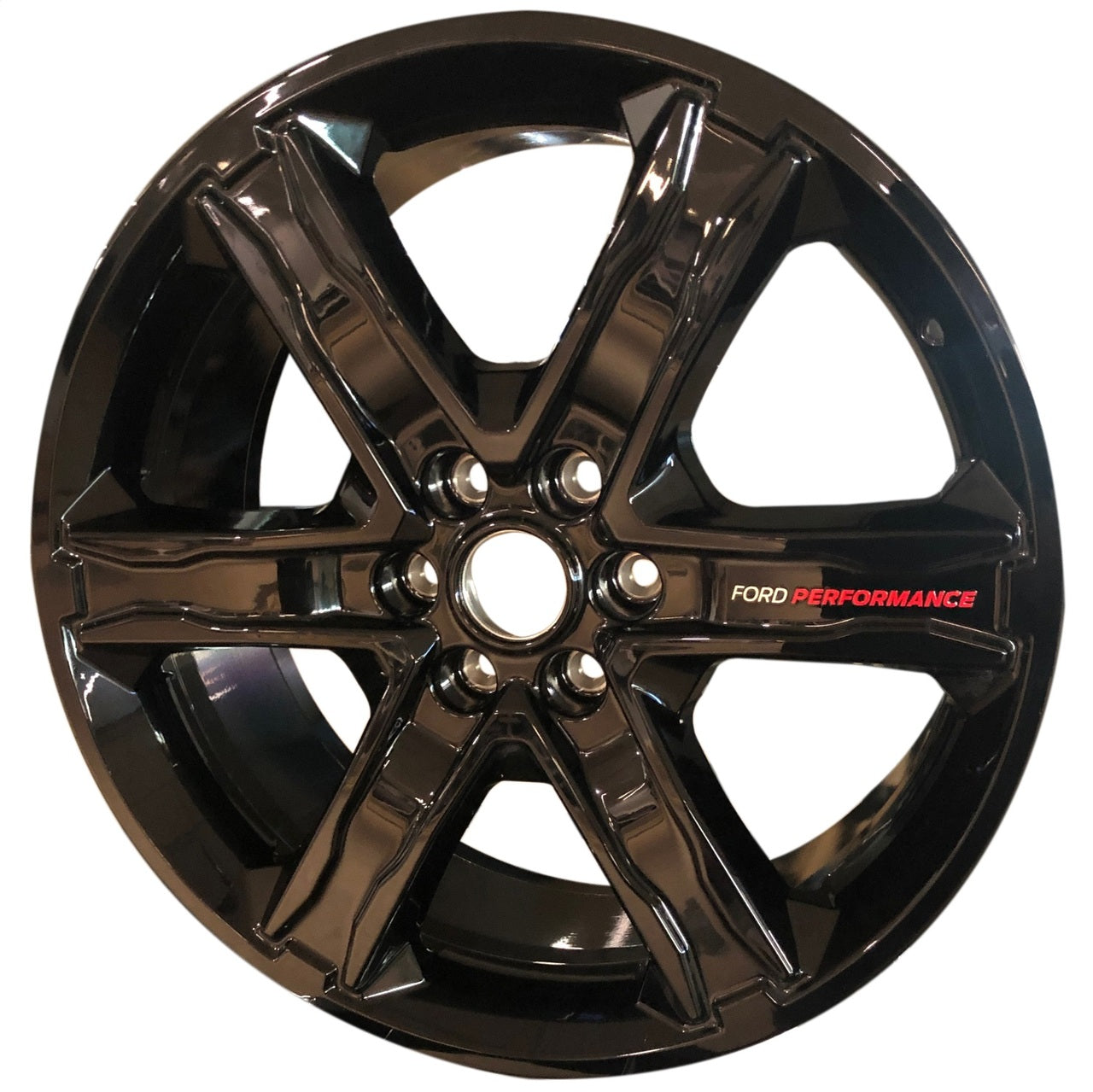 Ford Racing 19-21 Ranger 18x8in 4 Wheel Kit w/TPMS - Gloss Black w/ Machined Face - Mammoth Racing -