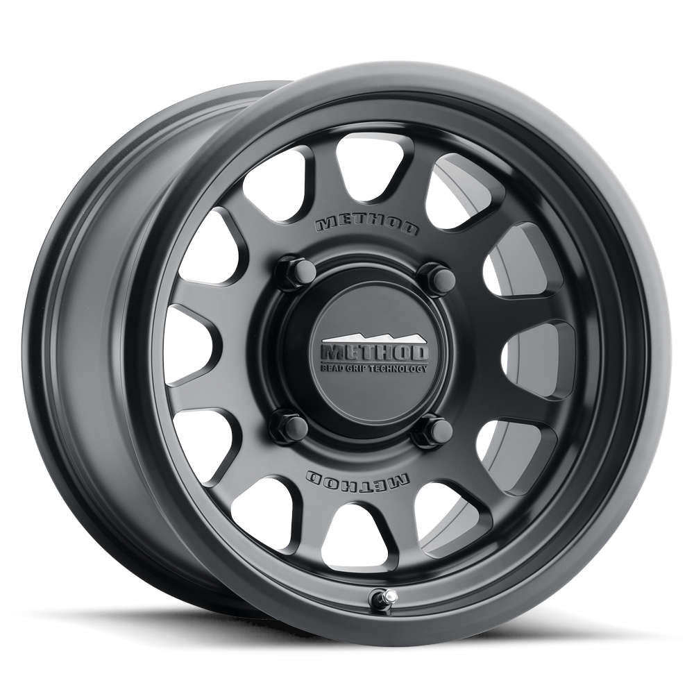 Method Mr414 Bead Grip 15x7 / 5+2/+38mm Offset / 4x136 / 106mm CB Matte Black Wheel - Mammoth Racing -