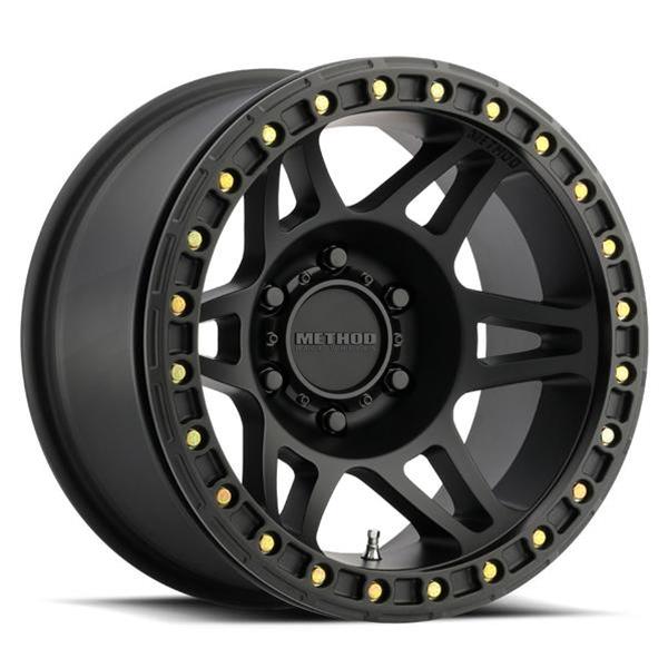 Method Mr106 Beadlock 17x9 -44mm Offset 8x6.5 130.81mm CB Matte Black w/BH-H36125 Wheel - Mammoth Racing -