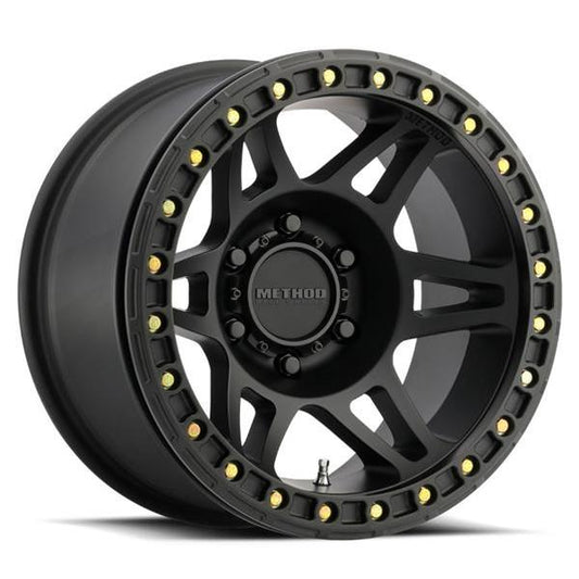Method Mr106 Beadlock 17x9 -44mm Offset 8x6.5 130.81mm CB Matte Black w/BH-H36125 Wheel - Mammoth Racing -