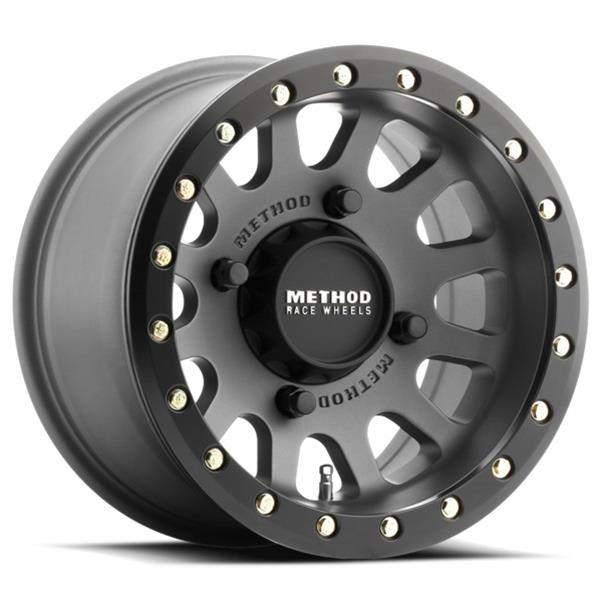 Method Mr401 UTV Beadlock 15x6 5+1/+53mm Offset 4x156 132mm CB Titanium w/MB Ring w/BH-H24100 Wheel - Mammoth Racing -