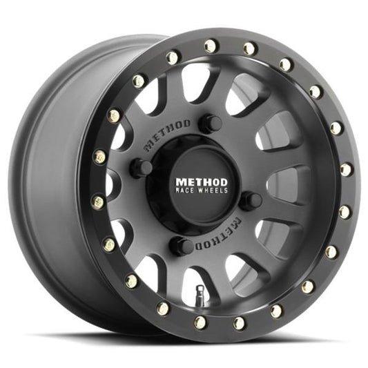 Method Mr401 UTV Beadlock 15x6 5+1/+53mm Offset 4x136 106mm CB Titanium w/MB Ring w/BH-H24100 Wheel - Mammoth Racing -