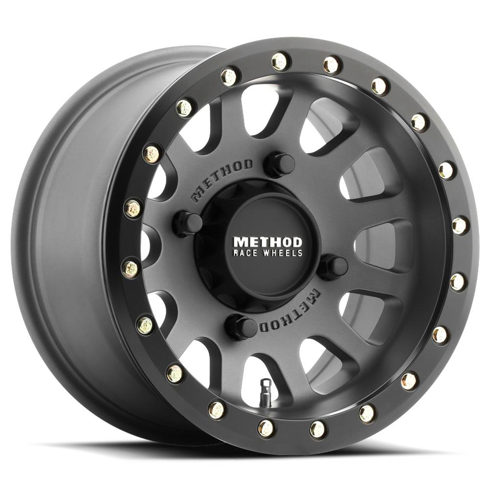 Method Mr401 UTV Beadlock 15x7 5+2/+38mm Offset 4x136 106mm CB Titanium w/MB Ring w/BH-H24100 Wheel - Mammoth Racing -